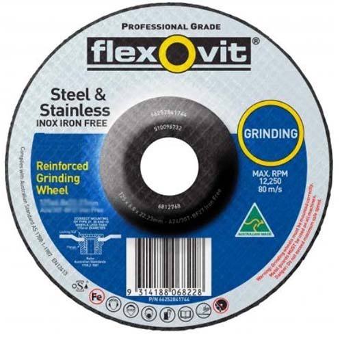 Flexovit Grinding Wheel Iron Free A30S  100 x 6.0 x 16mm - Pack of 10