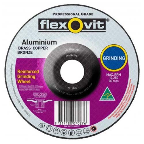 Flexovit Grinding Wheel Aluminium 125 x 6.8 x 22.23mm - Pack of 10