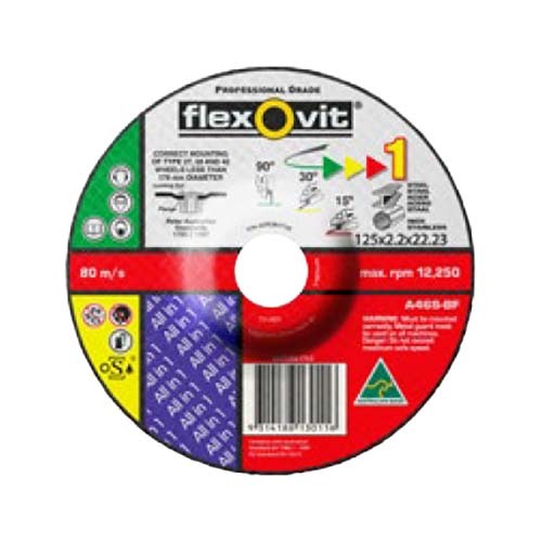 Flexovit Grinding Wheel A46S All-in-One 125 x 2.2 x 22.23mm - Pack of 25