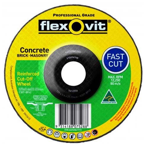 Flexovit Cut Off Wheel C30T Masonry 100 x 3.4 x 16mm - Pack of 10