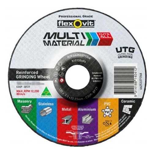 Flexovit Grinding Wheel Depressed Centre Ultra Thin 100 x 3 x 16mm - Pack of 10