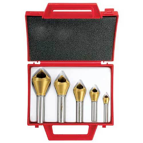 Bordo 3850-S 90° TiN Coated Cross Hole Countersink Set 10-30mm, 5pcs