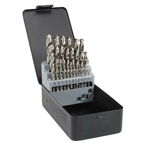 Saber 29 Pieces HSS Bright Finish Jobber Drill Set in Metal Case