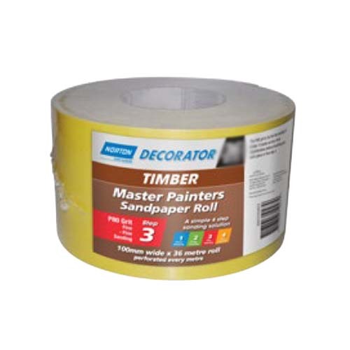 Norton Sandpaper Roll Master Painters Perforated 100mm x 25m 40 Grit