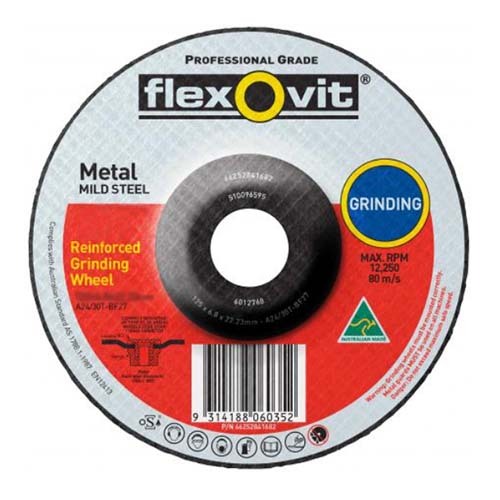 Flexovit Grinding Wheel General Purpose 180 x 6.8 x 22.23 mm - Pack of 5