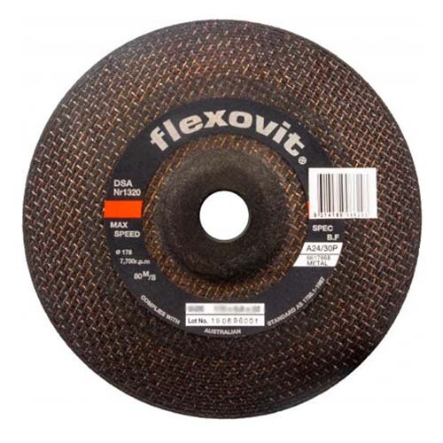 Flexovit Grinding Wheel Metal Depressed Saucer 230 x 6.8 x 22.23 mm - Pack of 10