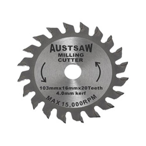 Austsaw 103mm (4") 4mm Milling Cutter Blade - 16mm Bore - 20 Teeth