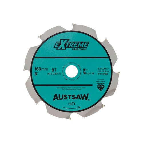 Austsaw 160mm (6 1/4") Polycrystalline Diamond Blade 20/16mm Bore