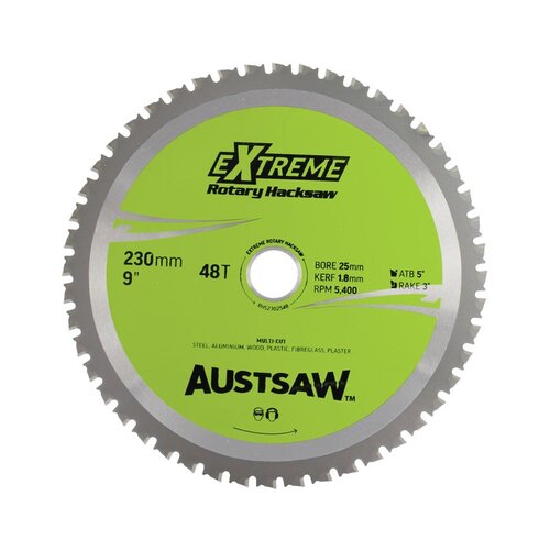 Austsaw 230mm (9") Rotary Hacksaw Blade - 25mm Bore - 48 Teeth