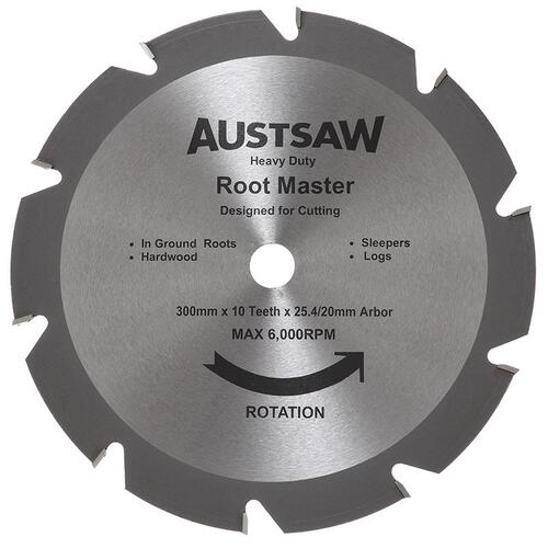 Austsaw 305mm(12") Rootmaster Blade - 25.4/20mm Bore 10 Teeth