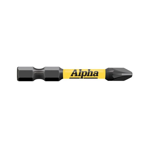 Alpha PZ2 x 50mm Pozidrive Thundermax Impact Power Bit Wrapped - Pack of 5