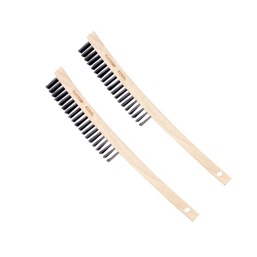 Pack of 2 - Bossweld 4 Row Engineer Wire Brush Wood Handle