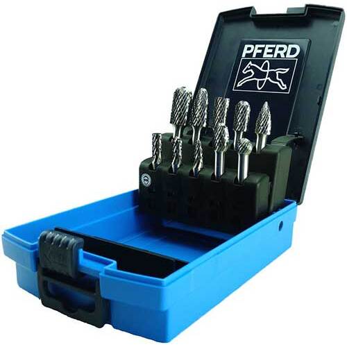 Pferd Burr 10pc Set 1/4" Shank Tungsten Carbide Premium 26005694
