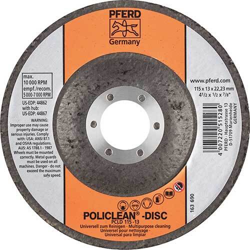 Pferd Policlean PCLD Disc - Black 115mm 44692715 - Pack of 5