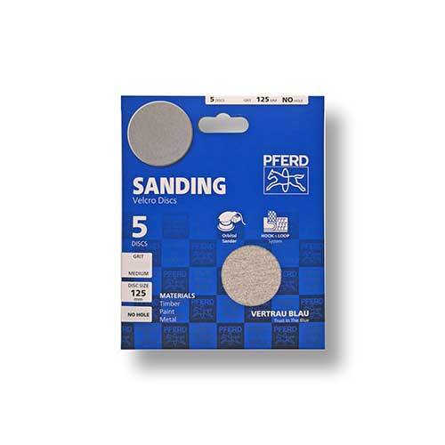 Pferd 5- Pack Hook and Loop Sanding Disc Al Oxide 125mm No Hole 60 Grit 45017902