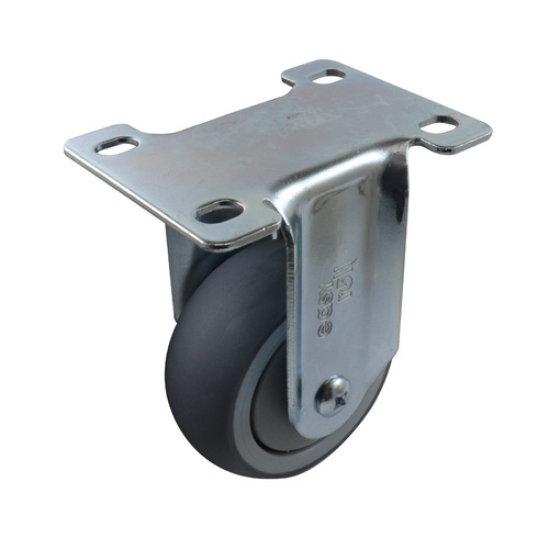 EasyRoll 75mm Grey Rubber Fixed Plate Mount Castor G6 80 kg  G63AZ44K75