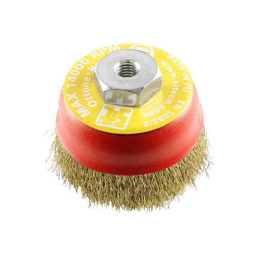SIT Brass Crimped Cup Brush 75mm x M10  T80.02BRS