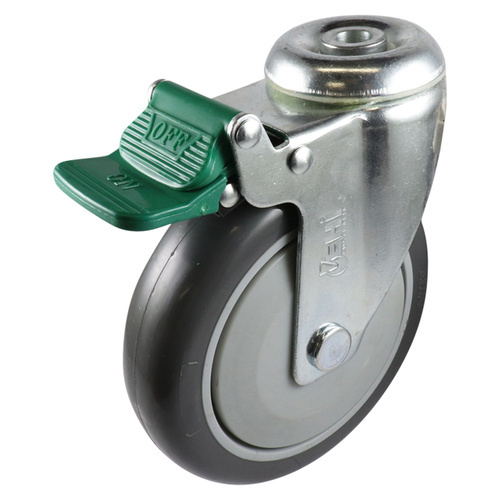 125mm Swivel Bolt Hole Castor Directional Lock Urethane Wheel Grey G6