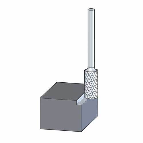Pferd Cylindrical End Cut Burr ZYAS Shank Non-Ferrous 12 x 25mm 26003054