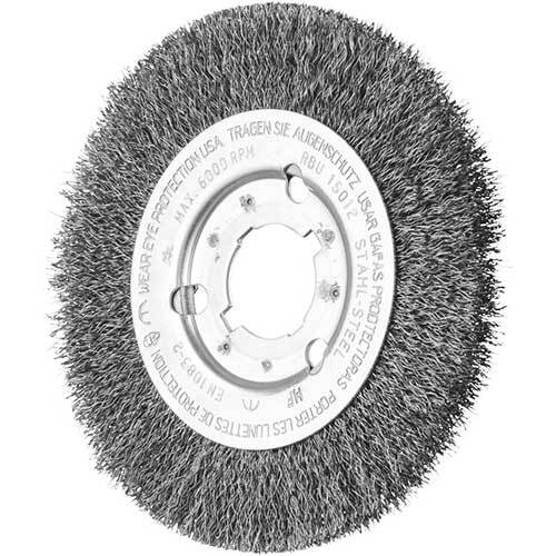 Pferd Wheel Brush with Arbor Hole Crimped Steel Wire 150 x 12mm 43505005