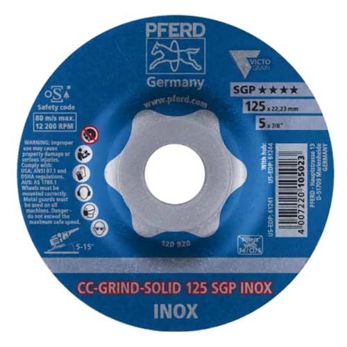 Pferd Grinding Disc Solid Inox 125mm 64189125 - Pack of 10