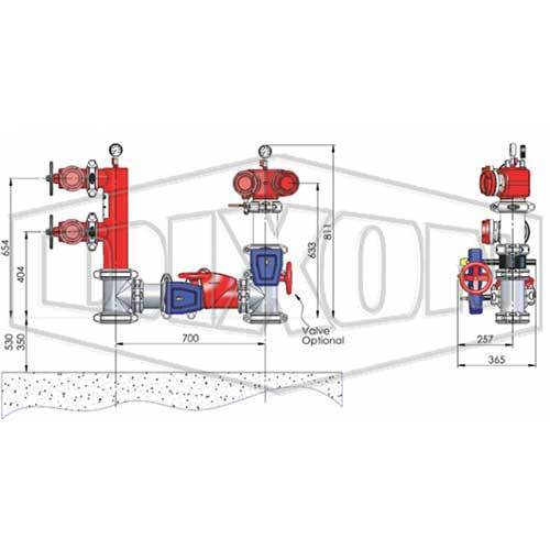 Dixon NSW Combined Suction/Booster 100mm, 2 Point