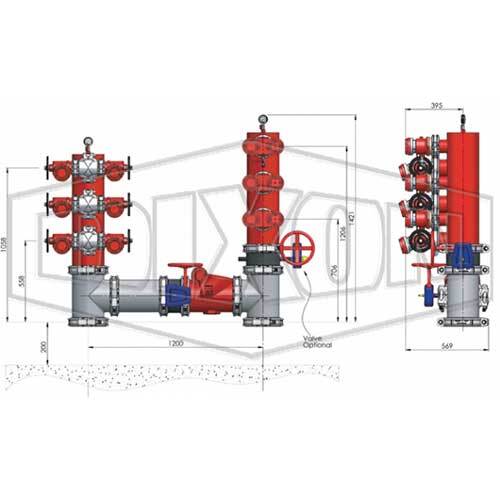 Dixon NSW Combined Suction/Booster 200mm, 6 Point