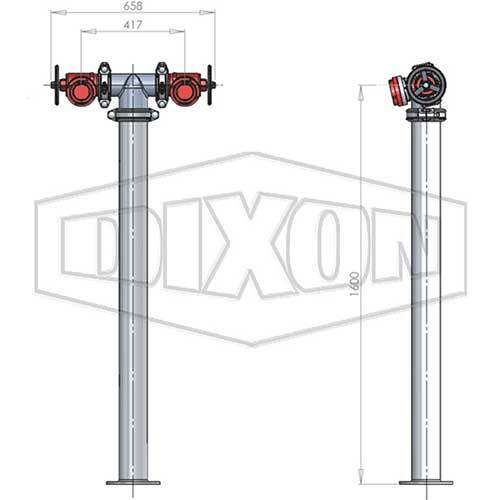 Dixon SA Twin Hydrant Riser 100mm
