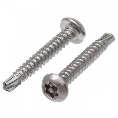 M4.2 x 13mm Security Button Post Torx Self Drilling Screw 304 Stainless Steel - Pack of 100