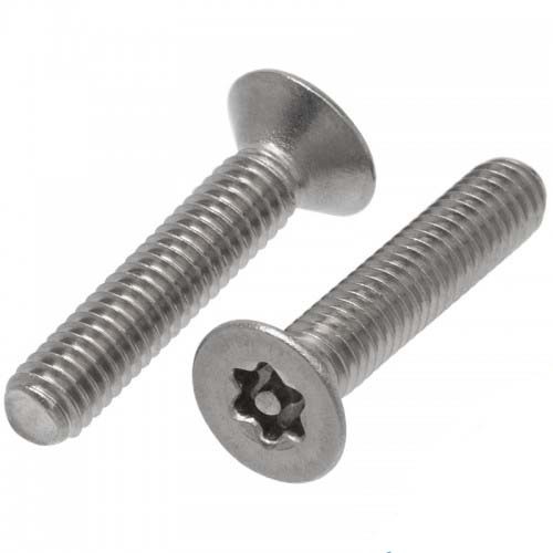 M4 x 10mm Security CSK Post Torx Metal Thread Screw 304 Stainless Steel - Pack of 100