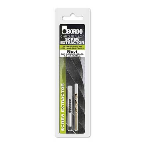 Bordo No.1 Screw Extractor and Left Hand Stub Drill Chrome Alloy