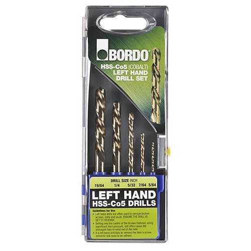 Bordo Left Hand Jobber Drill Set - HSS-Co5 (Cobalt)