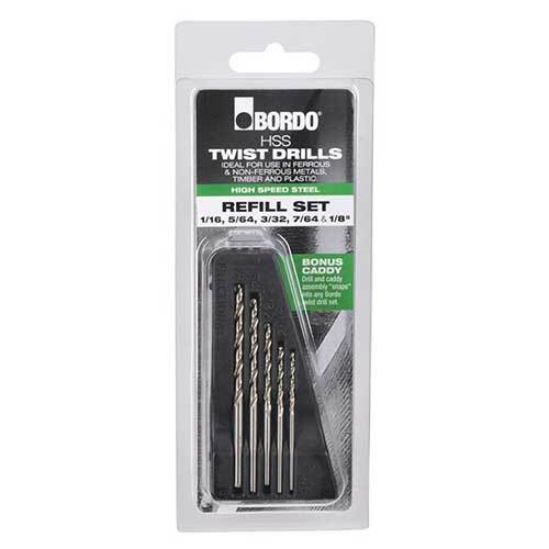 Bordo Fractional HSS Jobber Drill Caddy Set - Bright Finish