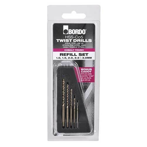 Bordo Metric Jobber Drill Caddy Set - HSS-Co5 (Cobalt) Bronze Finish