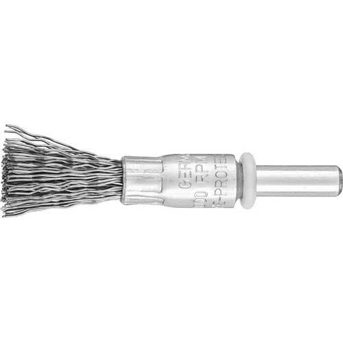 Pferd Pencil Brush Shaft Mounted Crimped Steel Wire 10 x 10 mm - Pack of 10
