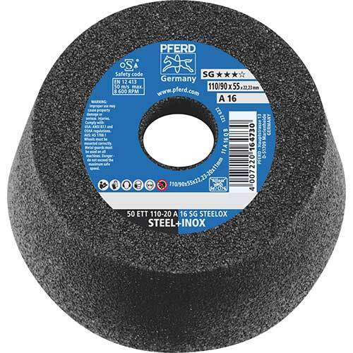 Pferd Flared Conical Cup Wheel SG Steel 110 mm 16 Grit - Pack of 2