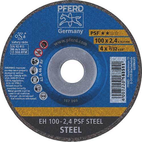 Pferd Cut-Off Wheel GP Raised Hub PSF Steel 100 x 2.4mm 61739116 - Pack of 25
