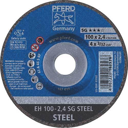 Pferd Cut-Off Wheel Premium Raised Hub SG Steel 100mm 61339116 - Pack of 25