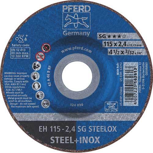 Pferd Cut-Off Wheel Premium Raised Hub SG Steelox 115mm 61340123 - Pack of 25