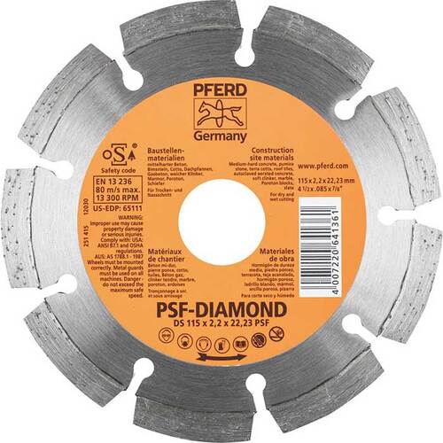 Pferd Diamond Cut-Off Wheel GP - Continuous Type 100mm (4") 68300037