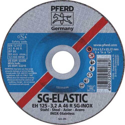 Pferd Pipe Notching Cut-Off Wheels Raised Hub SG Steel 125 x 3.2mm - Pack of 20