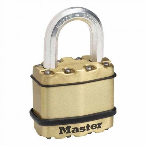 Master Lock 45mm Excel Padlock Brass Covered Laminated Steel - 4 Pack KA