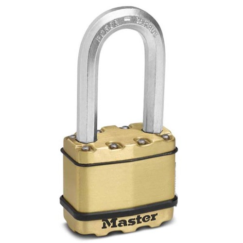 Master Lock 50mm Excel Padlock Brass Covered Laminated Steel - 2 Pack KA