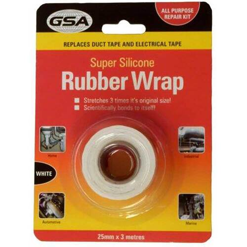 GSA Silicone Rubber Wrap Tape White 25mm x 3m