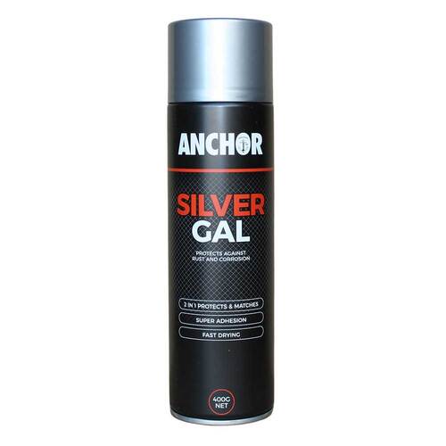 Anchor Industrial Zinc Protection Aerosol Paint Silver Gal 400g