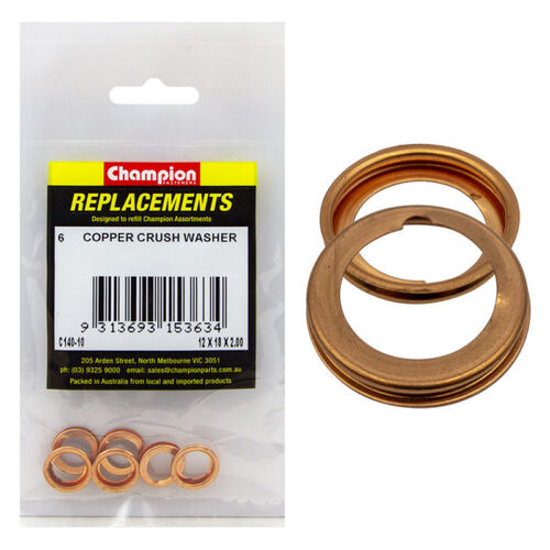 Champion C140-10 Copper Crush Washer 12 x 18mm - 6/Pack