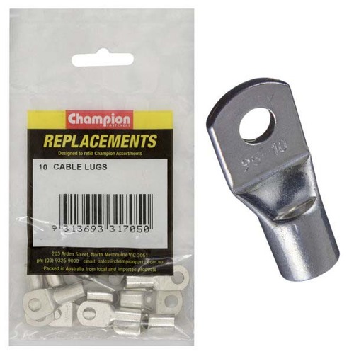 Champion C166-1 Cable Solder Lug 25 - 6mm Hole - 10/Pack