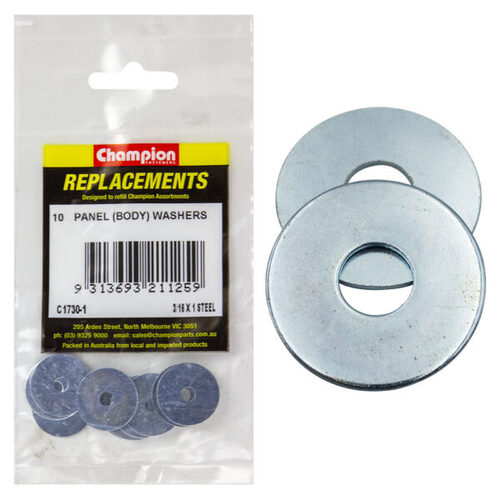 Champion C1730-1 Body (Panel) Washer 3/16 x 1" Zinc Plated - 10/Pack