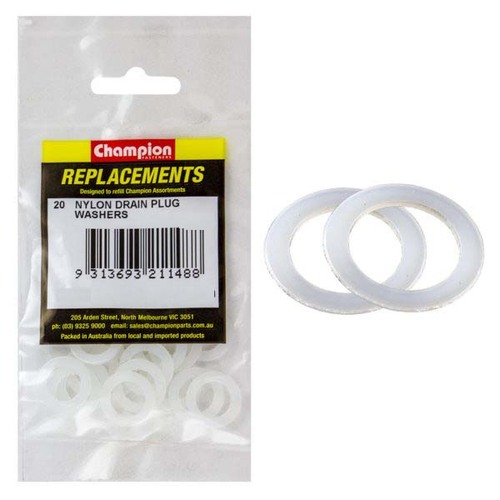 Champion C1740-1 Nylon Flat Washer 12 x 20mm x 1/32" - 20/Pack