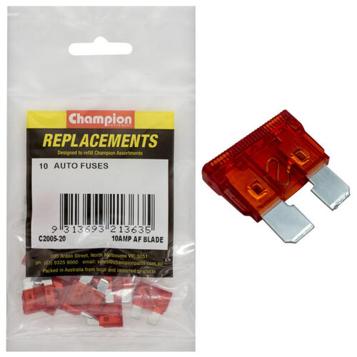 Champion C2005-20 Blade Fuse AF 10 Amp Red - 10/Pack